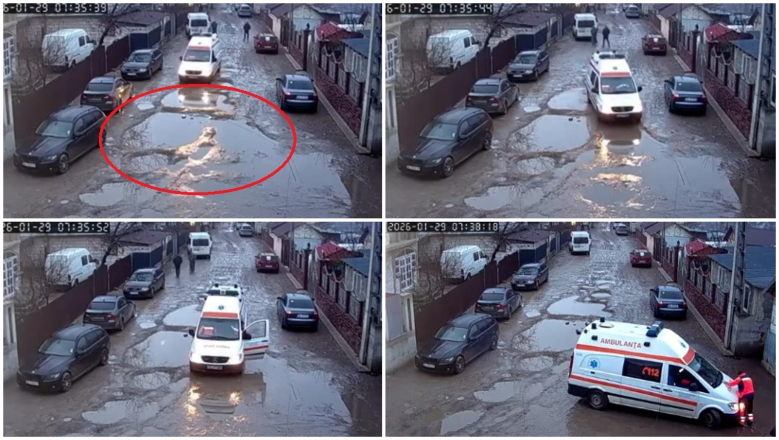 Șosele distruse, localnici revoltați. Județul în care o ambulanță în misiune s-a rupt în gropile de pe drum. „A plecat stricată cu ea”