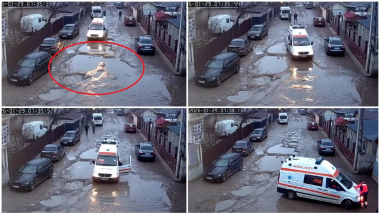 ambulanta stricata drum cu gropi