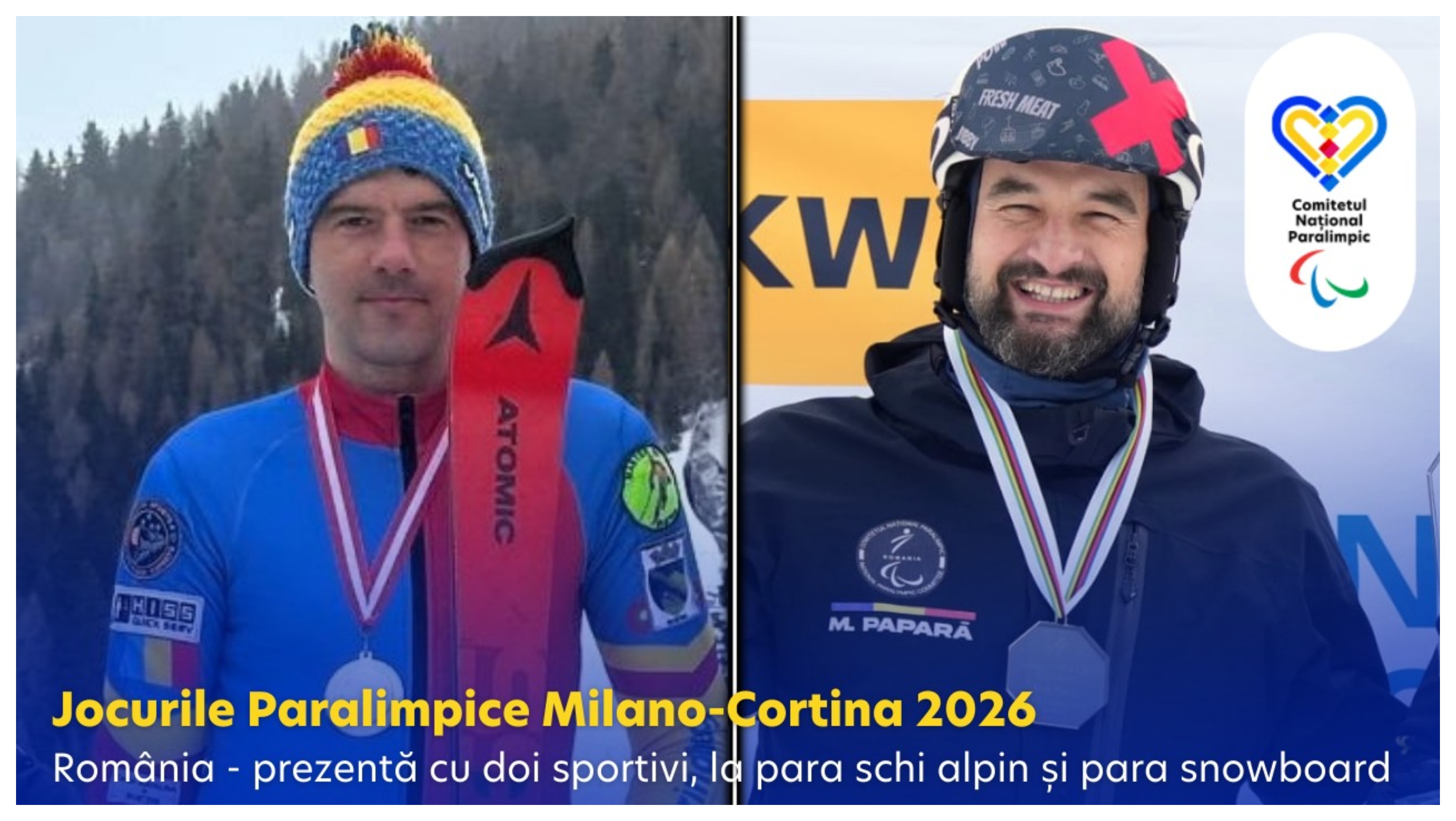 România va fi reprezentată de doi sportivi la Jocurile Paralimpice de iarnă de la Milano-Cortina