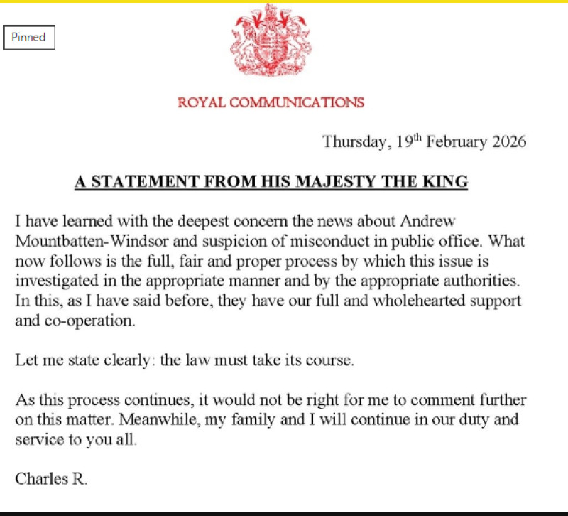 Declarația Regelui Charles al III-lea. Foto Sky News