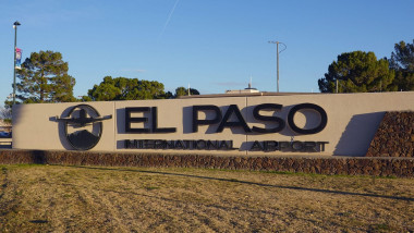A sign at the El Paso International Airport (ELP), Thursday, Dec. 25, 2025, in El Paso, Tex.