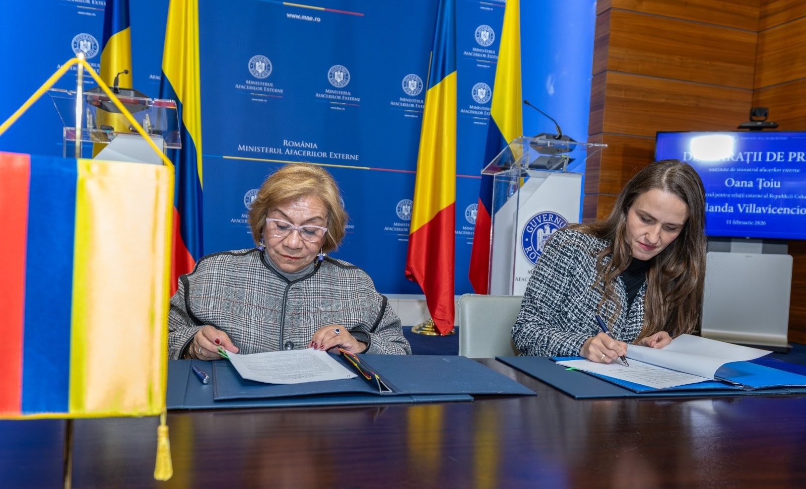 Oana Ţoiu şi șefa diplomației columbiene au inaugurat Ambasada Republicii Columbia la Bucureşti, după 24 de ani de absenţă