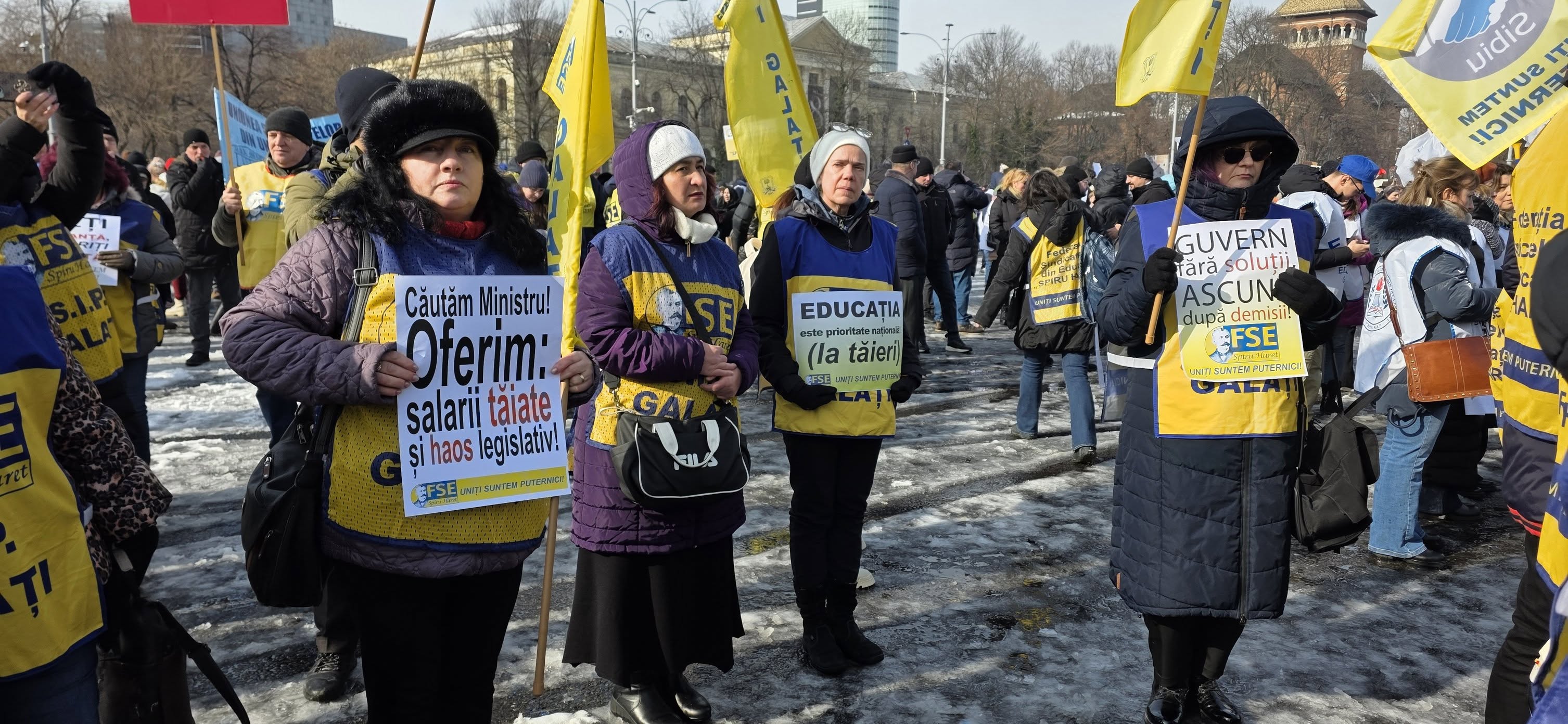 „Şcoală săracă – Ţară needucată”: protest al sidicaliștilor din Educație, la Palatul Cotroceni, de la 12:00 la 13:30