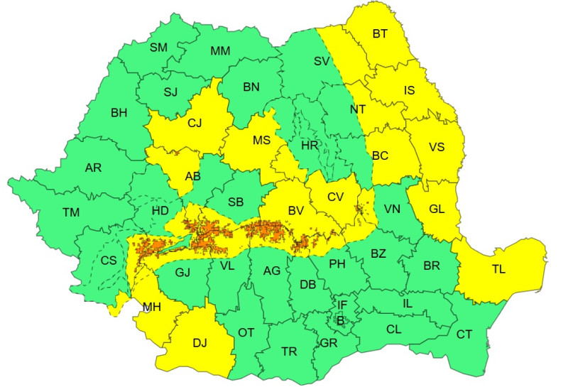 Noi alerte meteo. ANM anunță ninsori, ploi, viscol și vânt în mare parte din țară: au fost emise 5 coduri portocalii și galbene HARTĂ 2