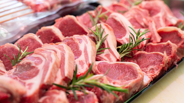 Raw meet.Assortment of raw pork.Different types of raw pork meat and beef.. Organic gourmet cuisine concept