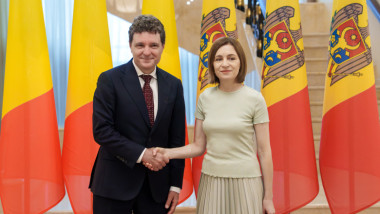 Nicușor Dan și Maia Sandu la Chișinău.