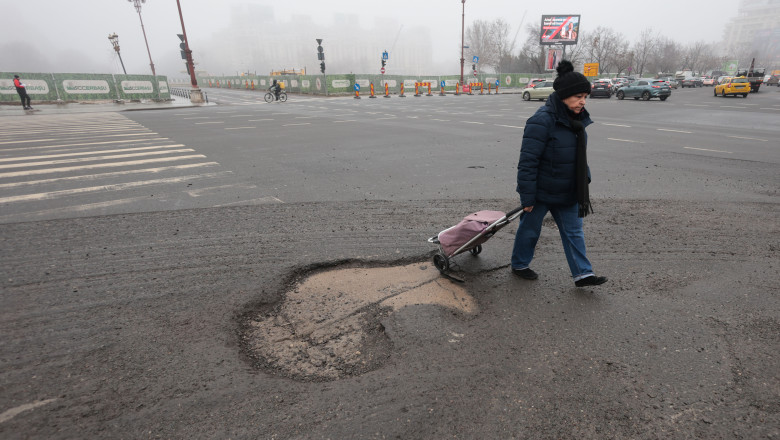BUCURESTI - ILUSTRATIE - GROPI IN ASFALT - 13 FEB 2026