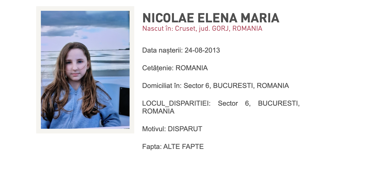 Alertă de copil dispărut în București: o fată de 12 ani a plecat de acasă și nu a mai revenit. A fost emis mesaj Ro-Alert