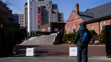 Russian Embassy In South Korea Hangs War Banner, Seoul - 23 Feb 2026