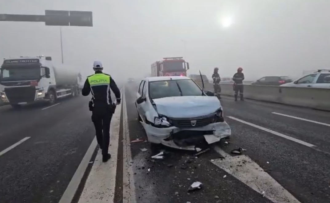 Accident în lanţ pe DN 3 la ieşirea din Constanţa. Mai multe ambulanțe au fost mobilizate la fața locului