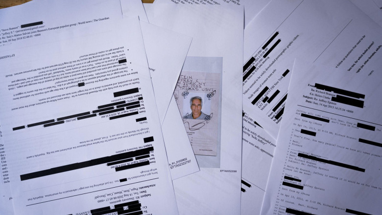 Barcelona, Spain - 11 february 2026: A document from the U.S. Department of Justice release of the Jeffrey Epstein files, showing Jeffrey Epstein, is