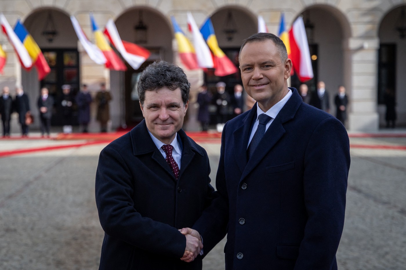 Nicușor Dan: „Nu o să plângem Iranul, a sponsorizat terorismul”. Șeful statului a fost primit de președintele Poloniei la Varșovia