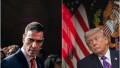 Pedro Sanchez (stânga), Donald Trump (dreapta).