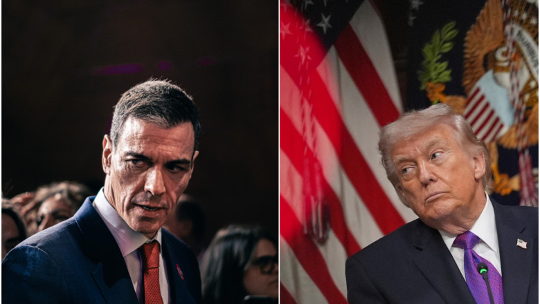 Pedro Sanchez (stânga), Donald Trump (dreapta).