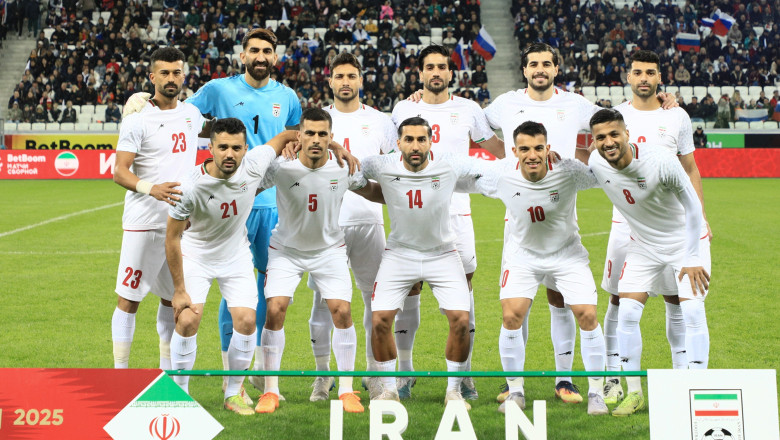 Naționala de fotbal a Iranului, la un meci amical cu Rusia în 2025 FOTO Profimedia