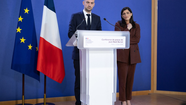 Jean-Noel Barrot Holds Press Conference on Middle East - Paris, France - 02 Mar 2026