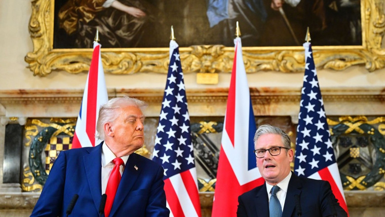 Donald Trump și premierul britanic Keir Starmer.