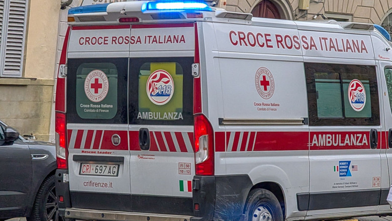 Croce Rossa Italiana Ambulance In Florence Street, Italy - 22 Nov 2025