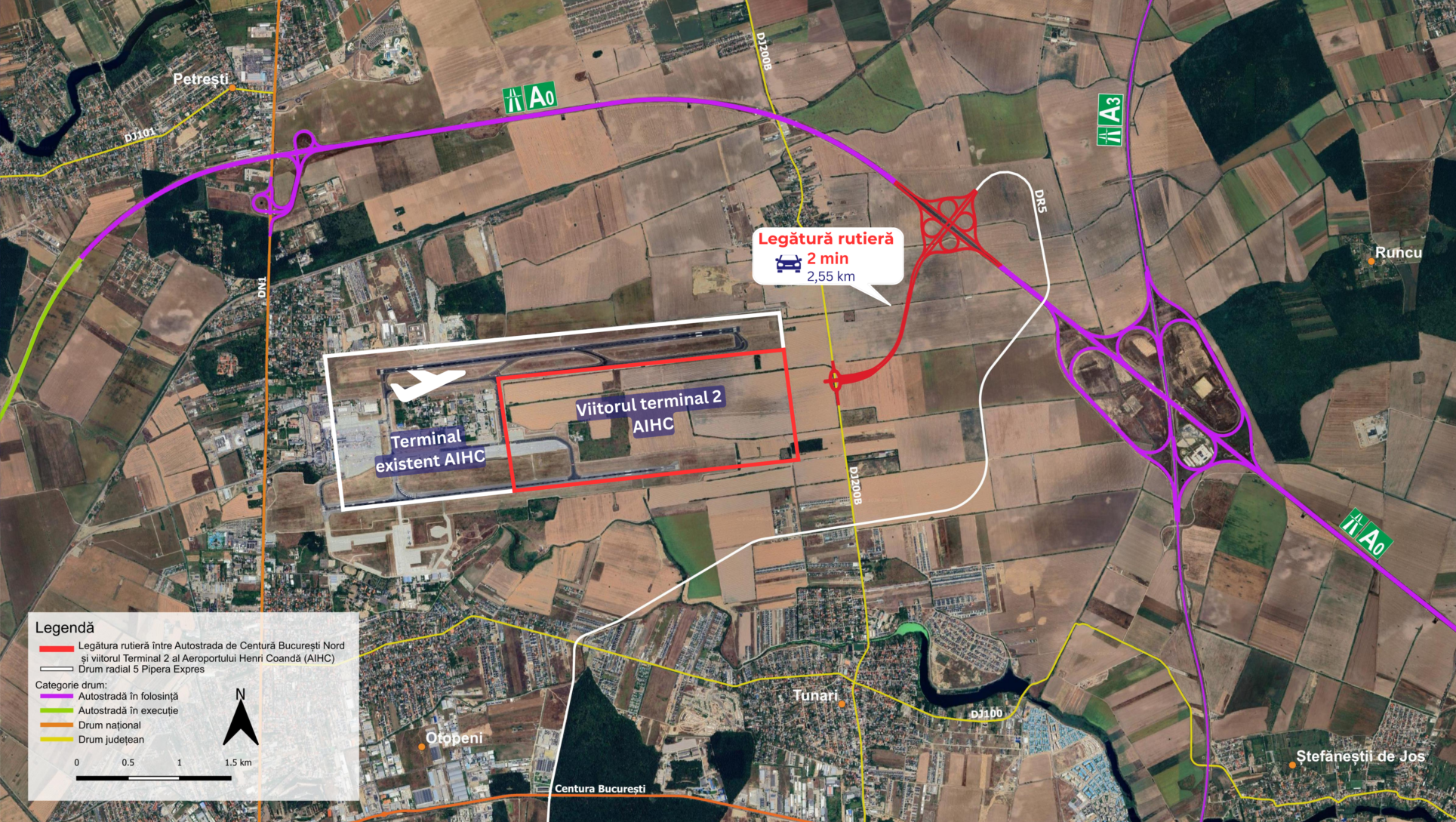 CNIR lansează licitaţie pentru conexiunea între Autostrada A0 şi Aeroportul Otopeni. Investiţie de peste 400 milioane de lei