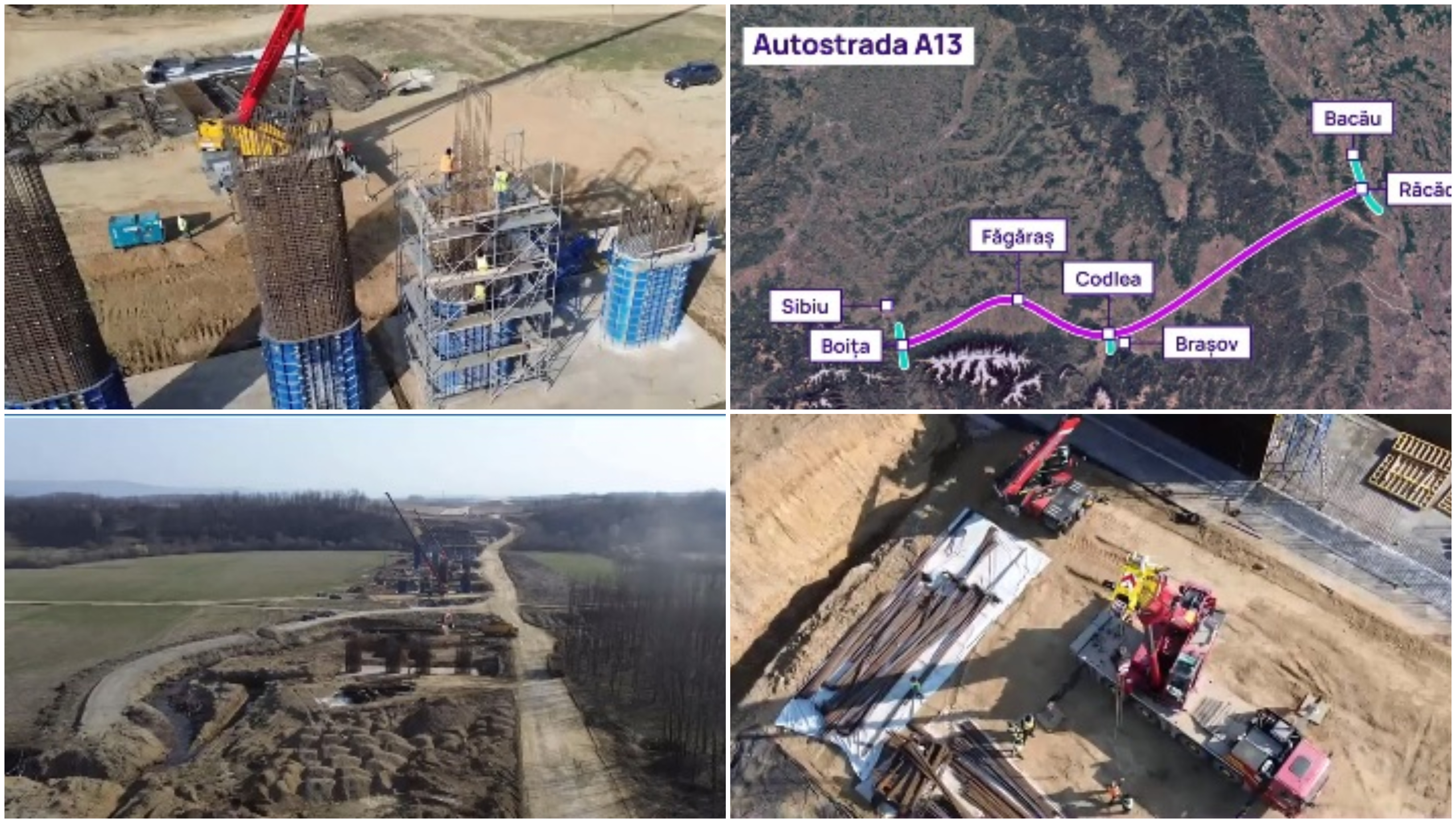 Autostrada Sibiu - Făgăraș prinde contur. Ca să termine la timp, muncitorii au lucrat și pe timp de iarnă. Când ar urma să fie gata