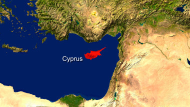 Satellite Image Of Cyprus Highlighted Red