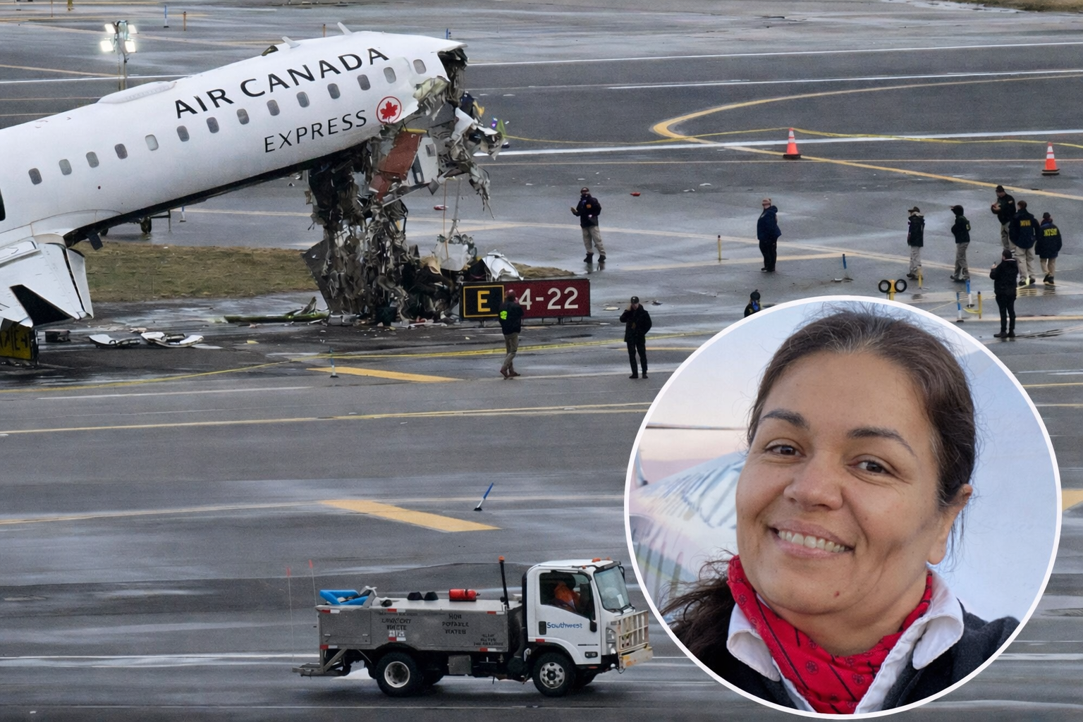 O însoțitoare de zbor a supraviețuit după ce a fost aruncată din avion în urma accidentului de la New York. Imagini CCTV ale impactului