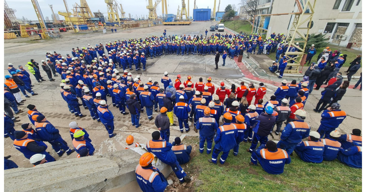Protest la Șantierul Naval Mangalia pentru salarii