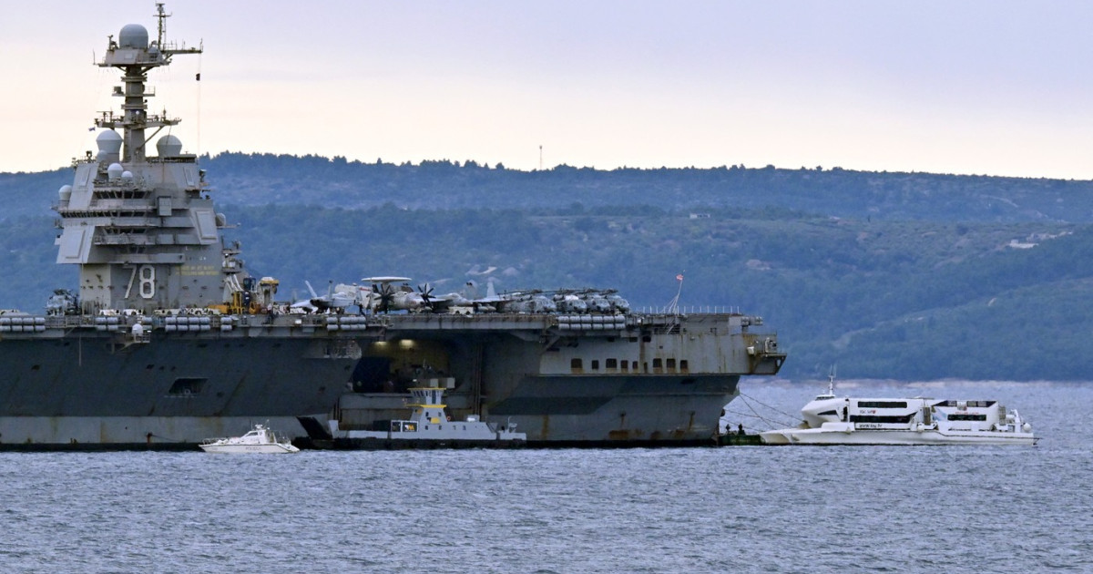 Portavionul USS Gerald Ford a ajuns în Croația pentru reparații