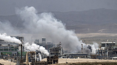 Smoke rises from factory hit by Iranian missile in Israel