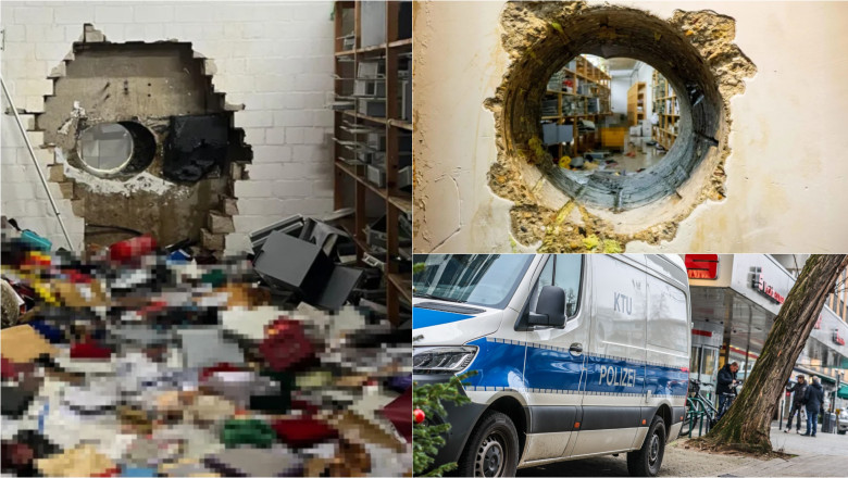 imagini cu urmările jafului de la banca Sparkasse din Gelsenkirchen, Germania