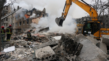 SAR operation at Kharkiv apartment block hit by Russian missile, Ukraine - 07 Mar 2026