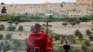 Cardinal Pizzaballa holds a prayer service to mark Palm Sunday, in Jerusalem