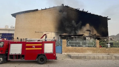 Sala sporturilor din Lamerd, după atac. Foto captură video