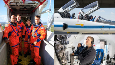 imagini de la antrenamentele echipajului Artemis 2