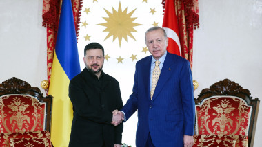 Volodimir Zelenski și Recep Tayyip Erdogan, la Istanbul