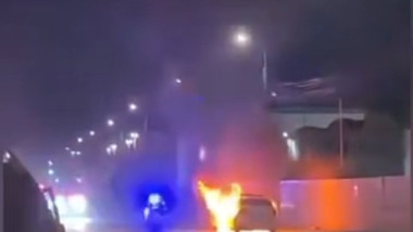 masina politie incendiu