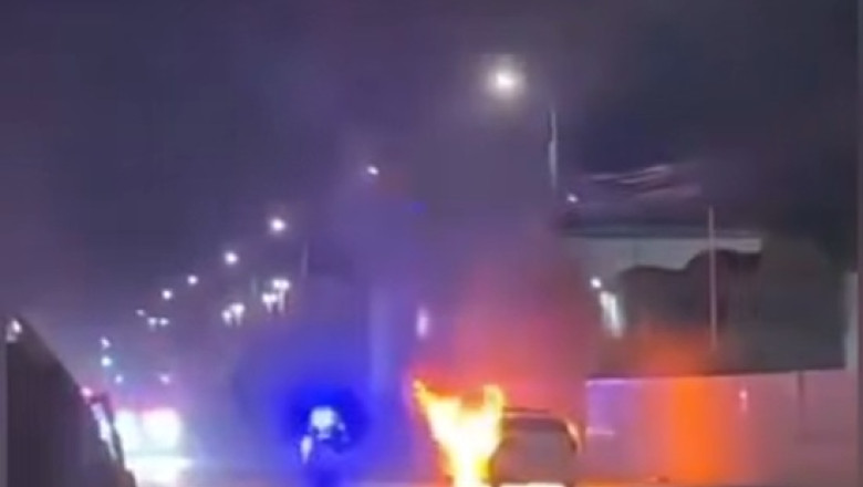 masina politie incendiu