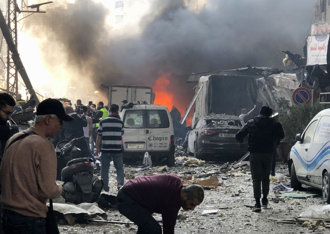 (SpotNews) LEBANON BEIRUT AIRSTRIKE AFTERMATH