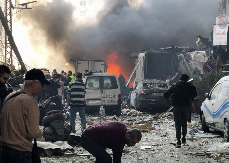 (SpotNews) LEBANON BEIRUT AIRSTRIKE AFTERMATH