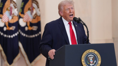 DC: President Donald Trump speaks about the Iran war