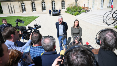 Macron Receives Cecile Kohler and Jacques Paris at Elysee - Paris