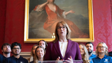 Chancellor of the Exchequer Rachel Reeves during a reception in 11 Downing Street, London, to celebrate small modular reactor development. The development of the UK's first mini nuclear reactors is moving forward after Government-owned firm Great British