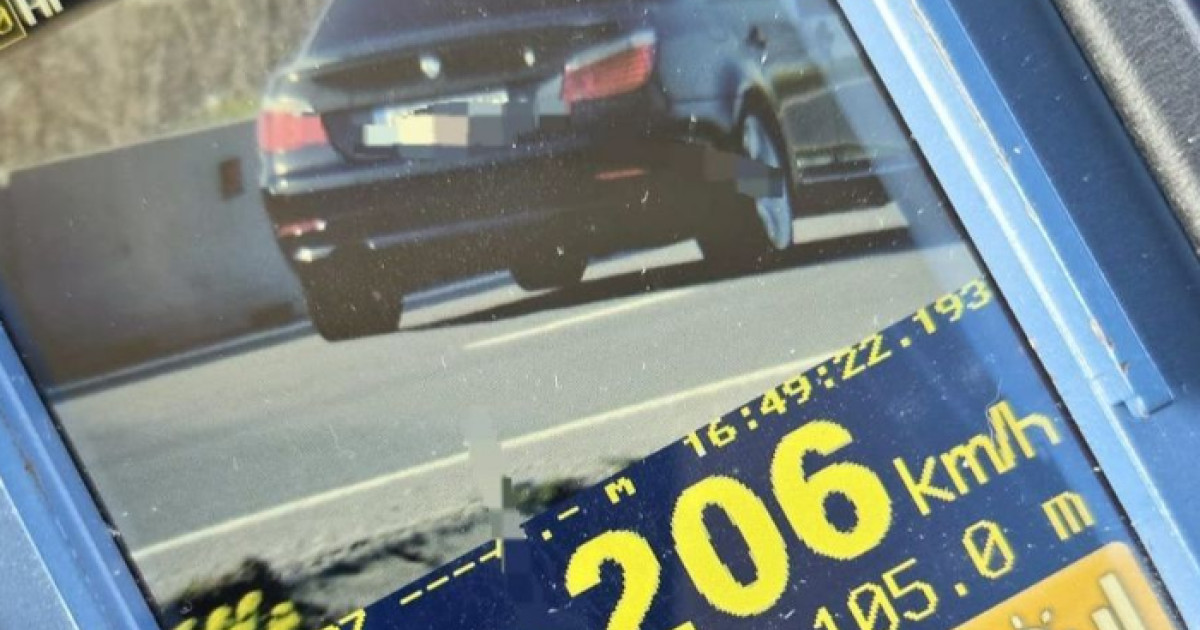 Şofer prins circulând cu 206 km/h pe DN 5
