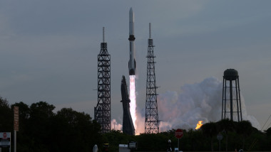 Blue Origin's New Glenn Rocket Launches BlueBird 7 from Cape Canaveral, Florida.