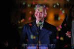 Budapest, Ungarn, 12.04.2026: Parlamentswahl: PĂ©ter Magyar am Abend auf der Wahlparty der Tisztelet Ă©s SzabadsĂˇg PĂˇrt (k