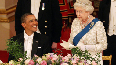 File photo dated 24/05/2011 of Queen Elizabeth II and US President Barack Obama at a Buckingham Palace State Banquet, as part of the President's three-day state visit to the UK. The Queen died peacefully at Balmoral this afternoon, Buckingham Palace has a