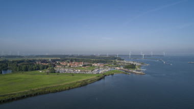 Aerial view of the fortified city of Willemstad, Moerdijk in Netherlands
