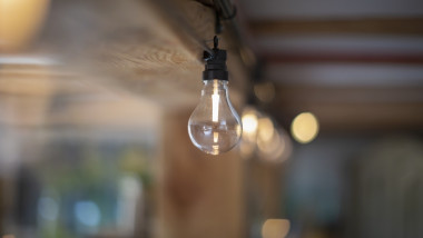 Water filling clear light bulb