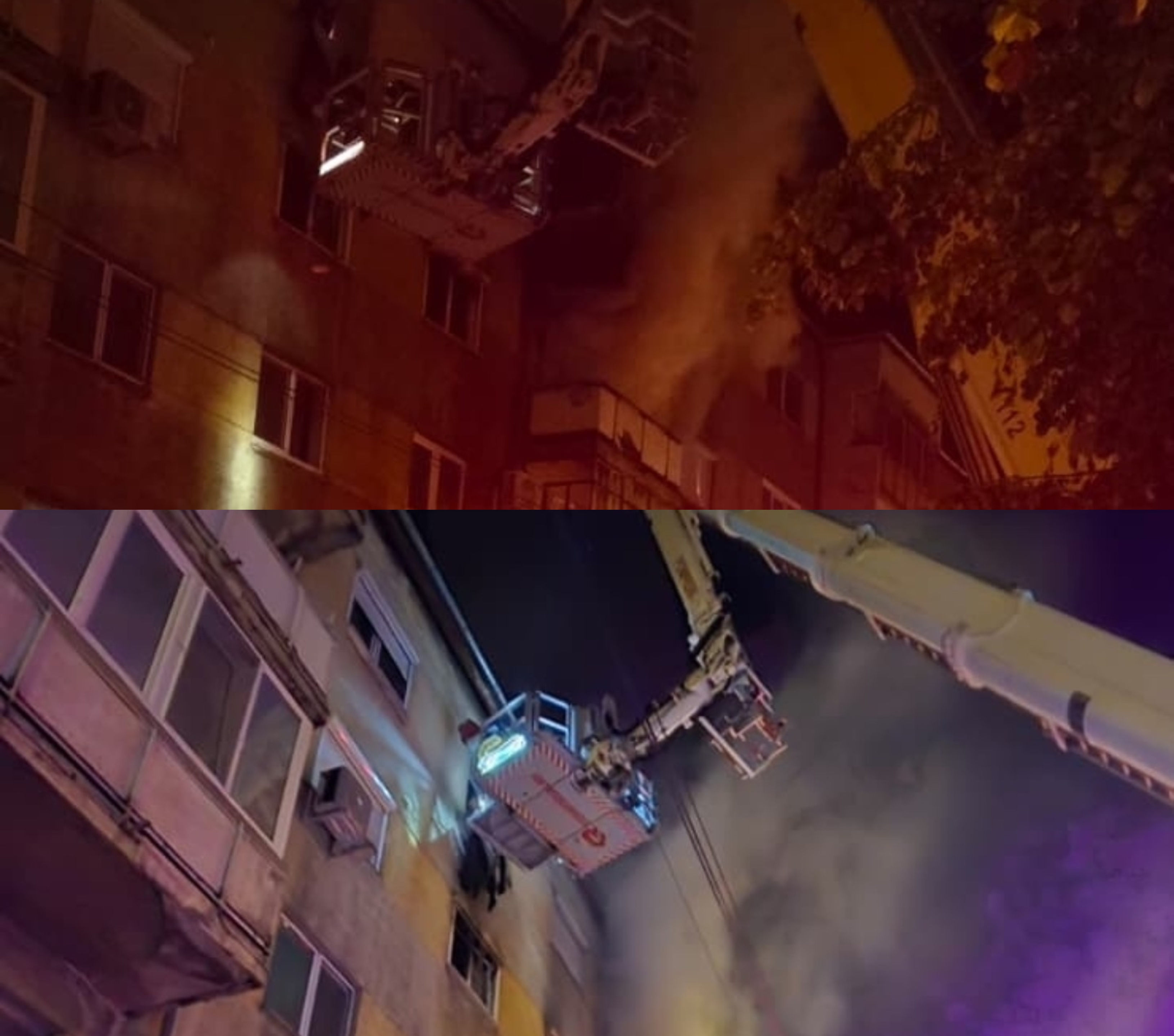 Incendiu puternic într-un bloc din Oradea. Nouă persoane evacuate, trei la spital