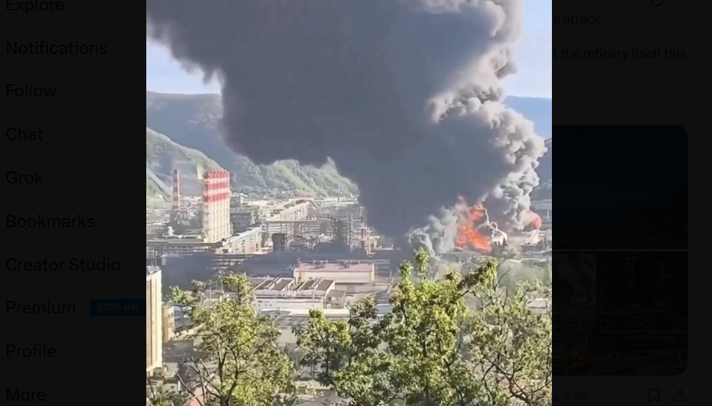 „Cea mai mare catastrofă ecologică”. Ucraina a distrus o rafinărie uriașă a Rusiei de pe coastă Mării Negre